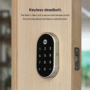 Google Nest x Yale Lock - Tamper Proof Smart Lock for Keyless Entry - Keypad Deadbolt Lock for Front Door - Works with Nest Secure Alarm System - Black Suede