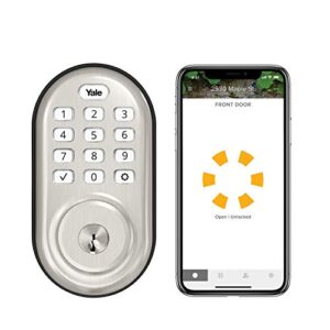 yale assure lock keypad – wi-fi smart lock, satin nickel