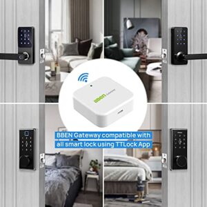 Bben Smart Door Lock WiFi Gateway, Bluetooth Keyless Entry Keypad Smart Deadbolt Wi-Fi Bridge, TTLock Smart Deadbolt WiFi Hub Work with Alexa, G2 Gateway, G2 Hub with Alexa