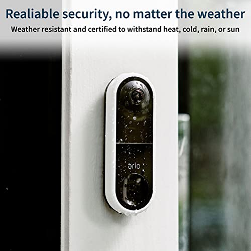 Arlo Essential Wired Video Doorbell - HD Video, 180° View, Night Vision, 2 Way Audio, DIY Installation (wiring required), Security Camera, Doorbell Camera, Home Security Cameras, White - AVD1001