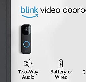 Blink Video Doorbell | Two-way audio, HD video, motion and chime app alerts and Alexa enabled — wired or wire-free (Black)