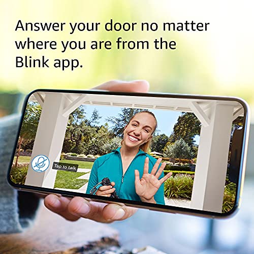 Blink Video Doorbell | Two-way audio, HD video, motion and chime app alerts and Alexa enabled — wired or wire-free (Black)