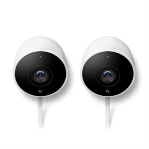 google nest cam outdoor 2-pack – 1st generation – weatherproof outdoor camera – surveillance camera with night vision – control with your phone