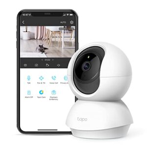 tp-link tapo pan/tilt security camera for baby monitor, pet camera w/ motion detection, 1080p, 2-way audio, night vision, cloud & sd card storage, works with alexa & google home (c200)
