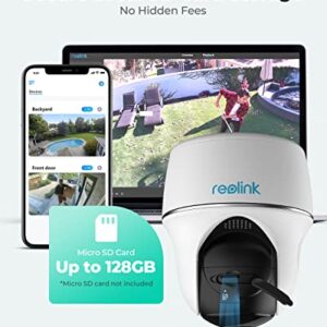 REOLINK Security Camera Wireless Outdoor, Pan Tilt Solar Powered with 2K Night Vision, 2.4/5 GHz Wi-Fi, 2-Way Talk, Works with Alexa/ Google Assistant for Home Surveillance, Argus PT w/ Solar Panel