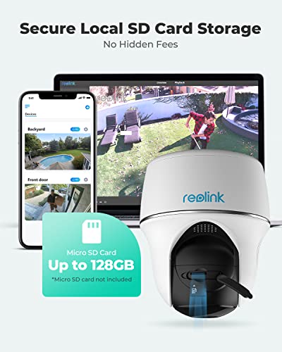 REOLINK Security Camera Wireless Outdoor, Pan Tilt Solar Powered with 2K Night Vision, 2.4/5 GHz Wi-Fi, 2-Way Talk, Works with Alexa/ Google Assistant for Home Surveillance, Argus PT w/ Solar Panel