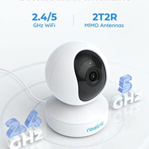REOLINK Indoor Security Camera, 5MP Super HD Plug-in WiFi Camera with PTZ, Auto Tracking, Human/Pet AI, Ideal for Baby Monitor/ Pet Camera/Home Security, Dual Band WiFi, Local Storage, E1 Zoom