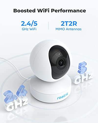 REOLINK Indoor Security Camera, 5MP Super HD Plug-in WiFi Camera with PTZ, Auto Tracking, Human/Pet AI, Ideal for Baby Monitor/ Pet Camera/Home Security, Dual Band WiFi, Local Storage, E1 Zoom