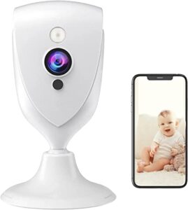 ebitcam pet camera,1080p mini baby monitor with camera and audio,night vision, 2-way audio,motion alarm for home security camera,watch live streaming video anywhere,cloud storage,work with 2.4g wifi