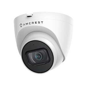 amcrest 5mp turret poe camera, ultrahd outdoor ip camera poe with mic/audio, 5-megapixel security surveillance cameras, 98ft nightvision, 2.8mm lens (103° fov), ip67, microsd (256gb), (ip5m-t1179ew)