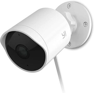 yi security camera outdoor, 1080p outside surveillance front door ip smart cam with waterproof, wifi, cloud, night vision, motion detection sensor, smartphone app, works with alexa