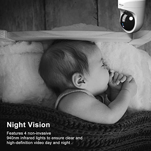 wansview Baby Monitor Camera, 1080PHD Wireless Security Camera for Home, WiFi Pet Camera for Dog and Cat, 2 Way Audio, Night Vision, Works with Alexa Q6-W