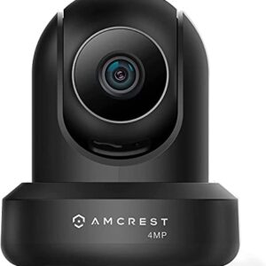 Amcrest 4MP ProHD Indoor WiFi Camera, Security IP Camera with Pan/Tilt, Two-Way Audio, Night Vision, Remote Viewing, 4-Megapixel @30FPS, Wide 90° FOV, IP4M-1041B (Black)