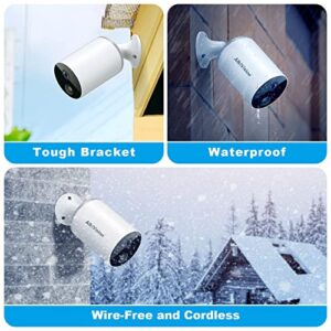 Security Cameras Wireless Outdoor - 1080p HD Night Vision WiFi Wireless Cameras for Home Security, Waterproof Surveillance Camera with Motion Detection, 2-Way Audio, Rechargeable Battery, SD Storage