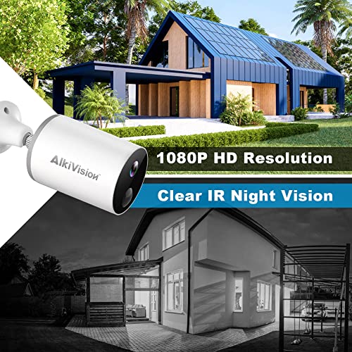 Security Cameras Wireless Outdoor - 1080p HD Night Vision WiFi Wireless Cameras for Home Security, Waterproof Surveillance Camera with Motion Detection, 2-Way Audio, Rechargeable Battery, SD Storage