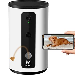 wopet smart pet camera:dog treat dispenser, full hd wifi with night vision for pet viewing,two way audio communication designed for dogs and cats,monitor your pet remotely