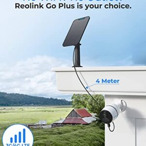 REOLINK 4G LTE Cellular Security Camera Outdoor, Wireless Solar Powered Rechargeable Battery, 4MP Night Vision, Smart Person/Vehicle Detection, Time Lapse, No WiFi Needed, Go Plus with Solar Panel