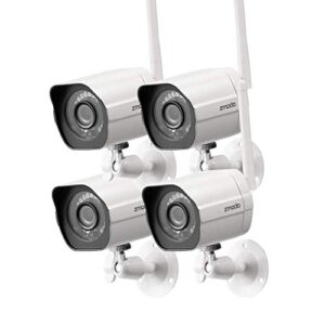 zmodo 1080p full hd wireless security camera system, 4 pack smart home indoor outdoor wifi ip cameras with night vision, compatible with alexa