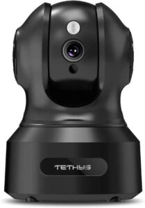 tethys wireless security camera 1080p indoor [work with alexa] pan/tilt wifi smart ip camera dome surveillance system w/night vision,motion detection,2-way audio,cloud for home,business, baby monitor