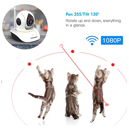 VSTARCAM Pet Camera, Cat Camera with Laser Wireless Dog Camera 1080P Cat Toys, Night Vision Sound Motion Alerts, APP Remote Control Home Security Camera for Pet &Baby