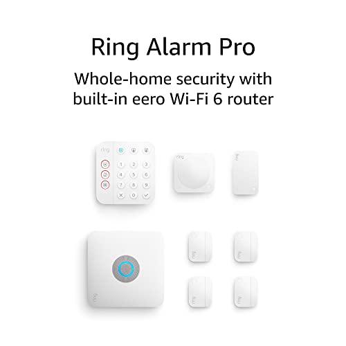 Ring Alarm Pro, 8-piece - built-in eero Wi-Fi 6 router and optional 24/7 monitoring