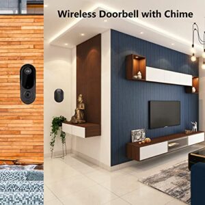 Doorbell Camera Wireless WiFi with Chime, Smart Security Camera Video Doorbell ,Two Way Audio, Cloud Storage