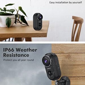 ZUMIMALL Outdoor Security Cameras, 2K FHD Battery Powered Wireless Indoor Surveillance Camera with Siren, Night Vision, PIR Motion Detection, Free Cloud Storage, IP66 Waterproof, 2.4G WiFi (No 5G)