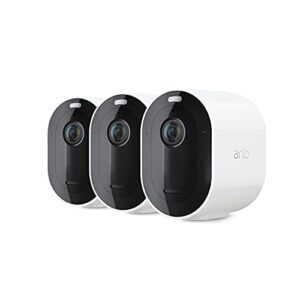Arlo Pro 4 Spotlight Camera - 3 Pack - Wireless Security, 2K Video & HDR, Color Night Vision, 2 Way Audio, Direct to WiFi No Hub Needed, VMC4350P - White (Renewed)