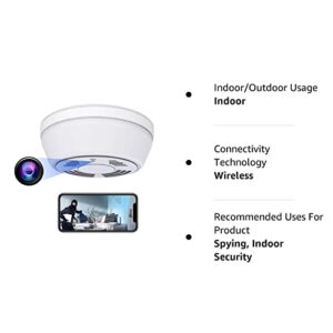 Hidden Camera Smoke Detector - Spy Camera 180 Days Standby Mini HD 1080P WiFi Night Vision Motion Detection Video Recorder Real-Time View Nanny Cam