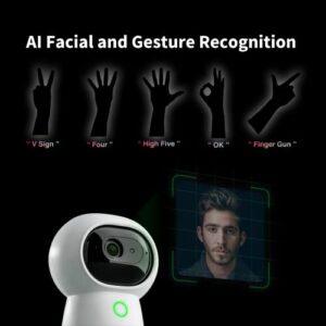 Aqara 2K Security Indoor Camera Hub G3, AI Facial and Gesture Recognition, Infrared Remote Control, 360° Viewing Angle via Pan and Tilt, Works with HomeKit Secure Video, Alexa, Google Assistant, IFTTT