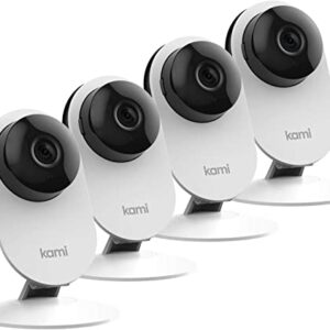 Kami by YI 4pc 1080p Cameras For Home Security with Human Detection, Activity Zone, Seamless Footage Playback with Phone APP - Compatible with Alexa and Google Assistant