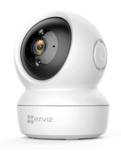 ezviz security camera pan/tilt 1080p indoor dome, smart ir night vision, motion detection, auto tracking, baby/pet monitor, 2-way audio, works with alexa and google(c6n)