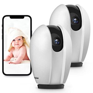 LaView Security Cameras for Home + 2X 32GB SD Cards, PT Baby Monitor System with Motion Detection, Two-Way Audio, Night Vision, Indoor WiFi Camera for Baby/pet, Alexa, USA Cloud Service