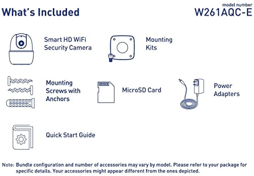 Lorex Pan & Tilt Indoor Security Camera, Wireless 2K WiFi Camera with Person Detection, Two-Way Talk and Smart Home Compatibility, 16GB MicroSD, 1 Camera