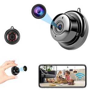 mini cam hidden spy small camera with audio, home surveillance camera, two-way voice and video call, 1080p ip hd infrared night vision motion detection reminder, for home car indoor outdoor security