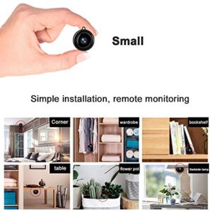 Mini cam Hidden Spy Small Camera with Audio, Home Surveillance Camera, Two-Way Voice and Video Call, 1080P IP HD Infrared Night Vision Motion Detection Reminder, for Home Car Indoor Outdoor Security