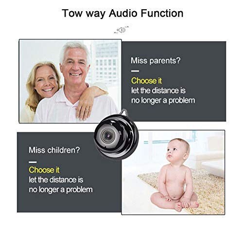 Mini cam Hidden Spy Small Camera with Audio, Home Surveillance Camera, Two-Way Voice and Video Call, 1080P IP HD Infrared Night Vision Motion Detection Reminder, for Home Car Indoor Outdoor Security