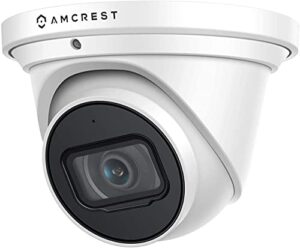 amcrest 4k poe camera ai human/vehicle detection, ultrahd 8mp outdoor security turret poe ip camera, 3840×2160, wide angle, ip67 weatherproof, microsd, built in mic, white (ip8m-t2669ew-ai)