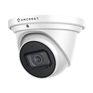 amcrest ultrahd 4k (8mp) outdoor security ip turret poe camera, 3840×2160, 98ft nightvision, 2.8mm lens, ip67 weatherproof, microsd recording (256gb), white