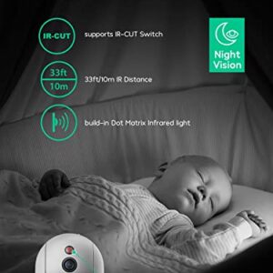 winees Baby Monitor, 1080P Indoor Camera with Audio and Night Vision, WiFi Surveillance Camera Security Home Dog Pet Monitor with App, PTZ, Motion Sensor Detection 2 Way Audio Alexa Camera