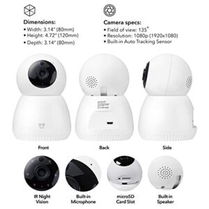 Scope 1080p HD Smart Auto-Tracking Security Camera, White