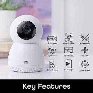 Scope 1080p HD Smart Auto-Tracking Security Camera, White