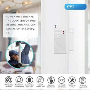 WiFi and GSM 17-Piece kit, Wireless Home Security Alarm System, Door/Window Sensor Entry Sensors (x10) with Smart Life and Tuya App Alert, 24/7 Monitoring Works with Google Assistant and Alexa