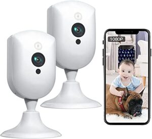 ebitcam baby monitor with camera and audio, 1080p indoor pet camera with sound/motion detect, night vision, two way talk, wifi connect and compatible with alexa indoor cam for home security camera