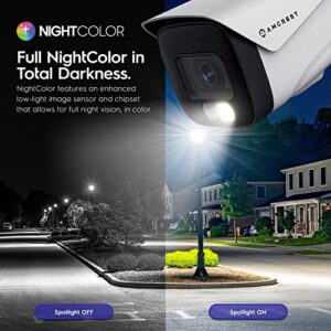 Amcrest 4K IP PoE AI Camera UltraHD 8MP Security Outdoor Camera, FOV 129°, 49ft Color Nightvision, Human & Vehicle Detection, IP67 Weatherproof, 4K (3840x2160) @15fps, White, IP8M-2796EW-AI