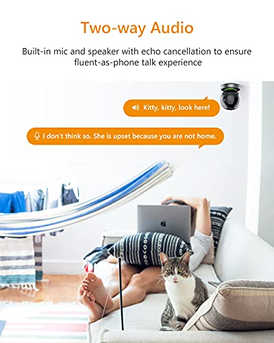 Home Security Camera 4MP Indoor Camera Pan/Tilt, Plug-in WiFi Camera (2.4G ONLY) Baby Monitor Dog Camera with Spotlight & Siren, Night Vision, 2-Way Audio, Human & Sound Detection, Motion Tracking