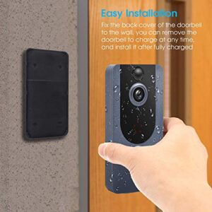 Wireless Video Doorbell Camera, WiFi Doorbell Camera IP65 Outdoor Waterproof 1080P HD WiFi Night Vision Sports Storage Free Cloud Storage for iOS & Android