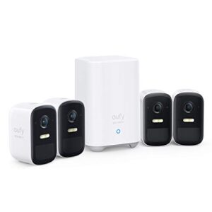 eufy security, eufycam 2c 4-cam kit, wireless home security system with 180-day battery life, homekit compatibility, 1080p hd, ip67, night vision, no monthly fee