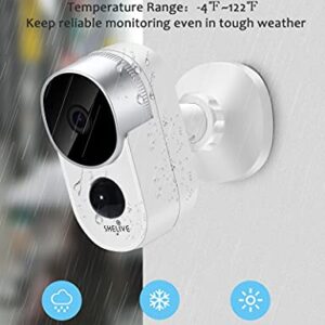 SHELIVE Security Camera Outdoor, Wireless Home Surveillance Camera System with Rechargeable Battery,1080P HD,Waterproof,Night Vision,Motion Detection,2-Way Audio,SD Storage