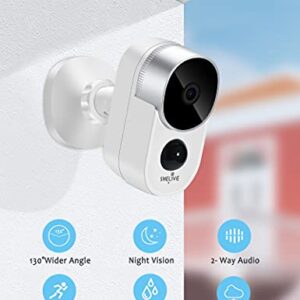 SHELIVE Security Camera Outdoor, Wireless Home Surveillance Camera System with Rechargeable Battery,1080P HD,Waterproof,Night Vision,Motion Detection,2-Way Audio,SD Storage